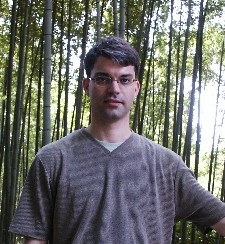Jason Truesdell in a bamboo forest in Kyoto, Japan